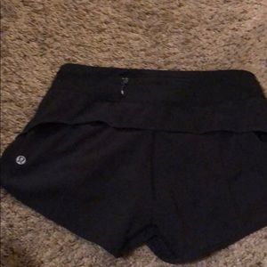 Black lululemon running shorts